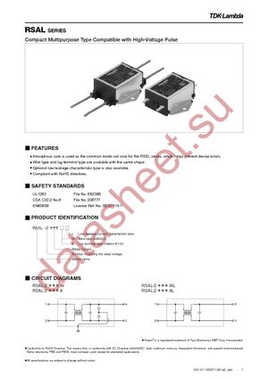 RSAL-2001A datasheet  